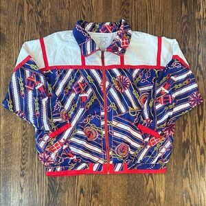 Vintage 90s Nautical Themed Windbreaker